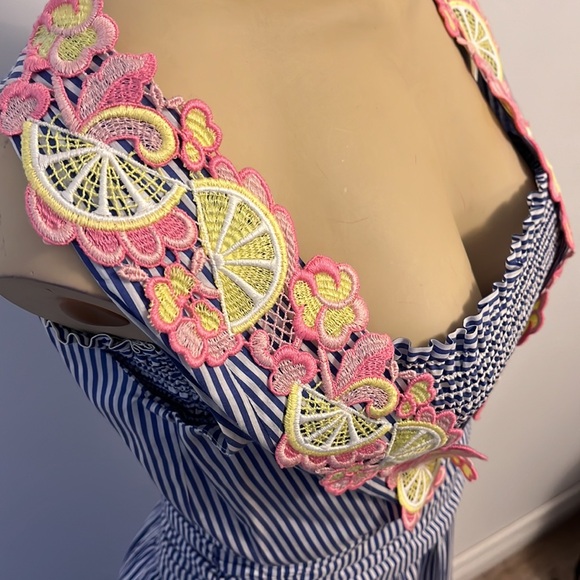 BNWT Moschino Long Striped Flowy Dress - Picture 3 of 5